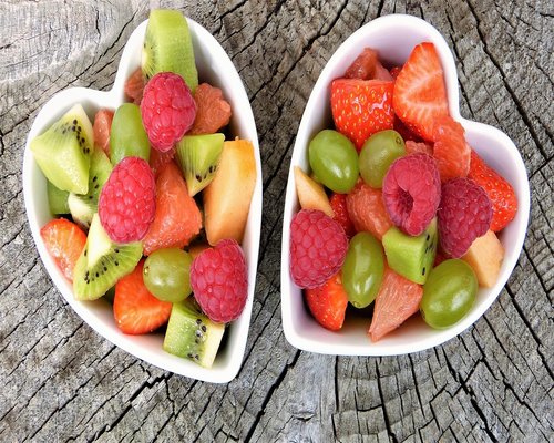 fresh healthy colorful salad bowl on a table